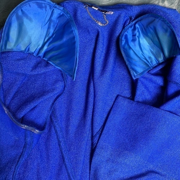 Vintage Dominique Palacios  Long Sleeve Dressy Sweater Jacket Cobalt Blue XL - Picture 6 of 8